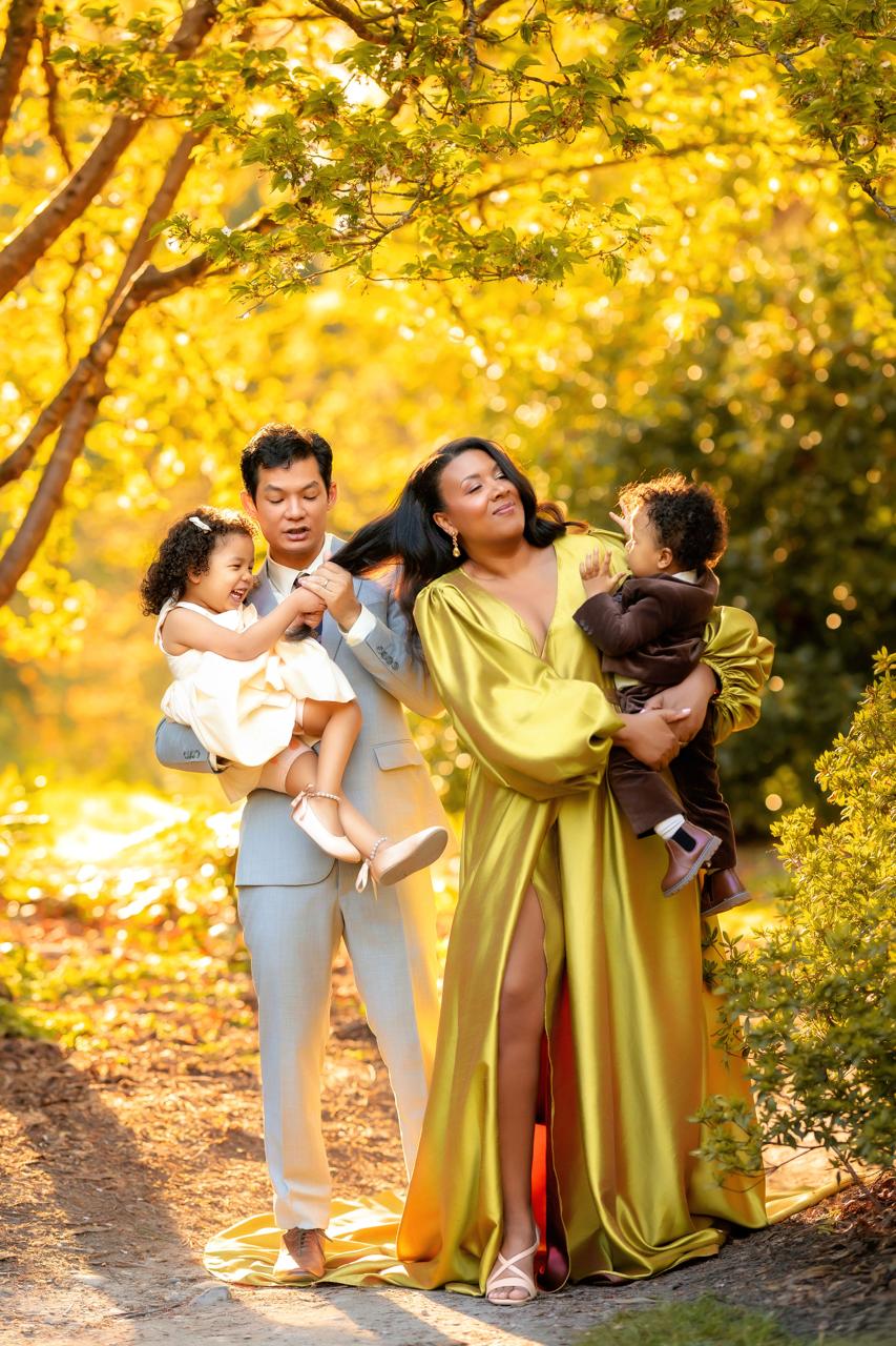 Family portrait at golden hour